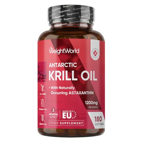 Antarctic Krill Oil Capsules - 1200mg - 3 Months Supply - 180 Softgels