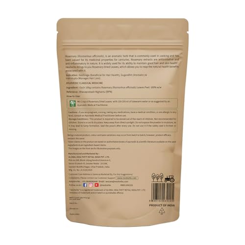 Image of Neuherbs Rosemary Dried Leaves 50g | Natural Herb for Hair Growth, Herbal Tea & Food Seasoning | Rich in Antioxidants for Hair & Skin Care | 100% Pure & No Additives