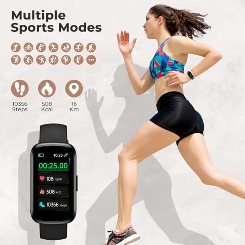TIFOZEN Fitness Tracker with 24/7 Heart Rate, Sleep Tracker, 3ATM Waterproof Fitness Watch/Activity Tracker/Pedometer, Smart Watch for Women Men with Calorie/Step Counter for Android & iOS, Black - Image 3