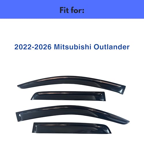 Image of IG Window Visors Fit for 2022-2026 Mitsubishi Outlander, Out-Channel Rain Guards Vent Wind Deflectors 4PC, Car Accessories for 22-26 Outlander