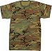 Woodland Camouflage Short Sleeve T-Shirt with ARMY UNIVERSE Pin - Size Small (33"-37")