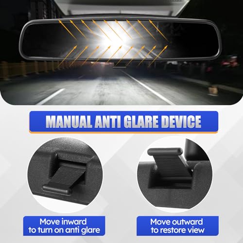 X4Xz 10.5" UNIVERSAL REAR VIEW MIRROR 10.5 Inch Rear View Mirror, Interior Rearview Mirror Kit Universal Fit Type Compatible thumb #4