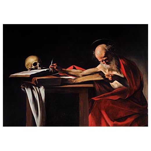 Michelangelo Merisi da Caravaggio: Saint Jerome Writing. Fine Art Print/Poster. Size A4 (29.7cm x 21cm)