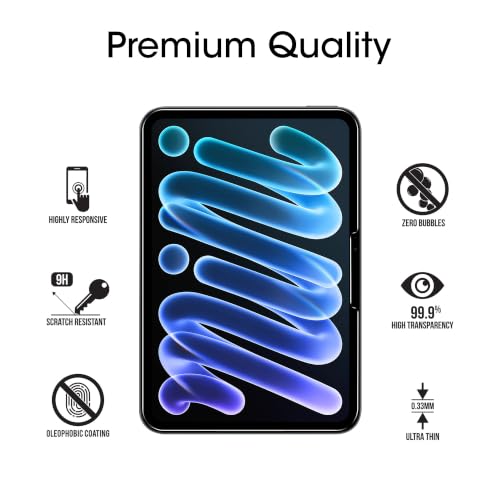 amFilm Screen Protector for iPad Mini 8 (A20 Pro) 2026 8.5 inch | 9H Tempered Glass, Drop & Scratch Protection, Easy Instllation & Bubble Free, HD Clear ,2pack - image 3