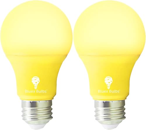 BlueX Bulbs 2 Pack LED A19 Purple Light Bulb - 9W (60Watt Equivalent) - E26 Base LED Bulb, Party Decoration, Porch, Home Lighting, Holiday Lighting, Non-Dimmable.(Yellow,2 Count (Pack of 1))