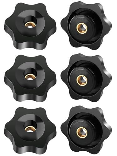 FOMGIIN 6 Pièces Ecrou à PoignéE En éToile M4 25mm DiamèTre Molette ExtéRieur Papillon Vis Moletés Filetage Moleté Bouton De Serrage Pour Machines, Meubles,...