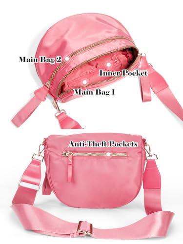 Image of Pure Colour Crossbody Bag Bum Bag for Women,Spacious Purse Fanny Packs Belt Bag,Oversized Bum Bag (Colour Bum Bag-Watermelon Red)