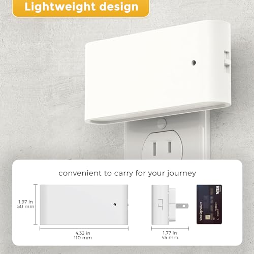Image of L LOHAS LED Night Light, 2 Pack Dimmable Modern LED Night Lights Plug into Wall,Dusk to Dawn Sensor Night Lights for Kid, 0-100LM 2000K Amber Nightlight for Hallway Bedroom Stairway