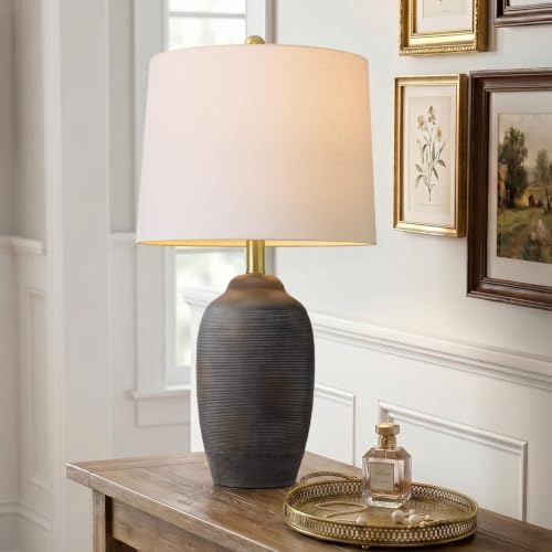 Vortether 24.5" Ceramic Black Lamp for Living Room with Pre-Attached Shade by Vortether - Used condition - Image 7