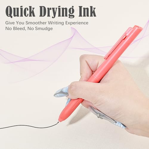 BAYTORY 8 bolígrafos retráctiles gel tinta negra 0.5 mm miniatura 3
