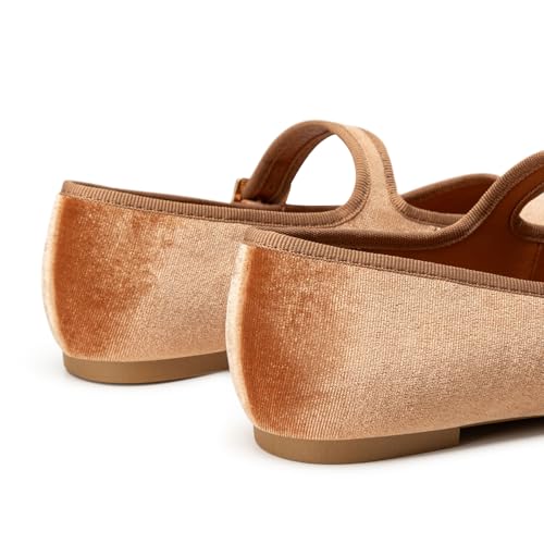 Trary Women's Ballet Flats,Square Toe Velvet Mary Jane Shoes Women,Comfortable Dress Shoes for Women Dressy3