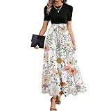 Cette robe femme présente un col rond et des manches courtes qui s'adaptent à toutes les silhouettes, avec une ceinture pour un effet amincissant. Associez-la à des sneakers ou des mocassins pour un look décontracté ou chic.