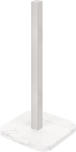 NearMoon Soporte para toallas de papel de pie, soporte cuadrado de acero inoxidable con base de mármol para encimera de baño, cocina, soporte de