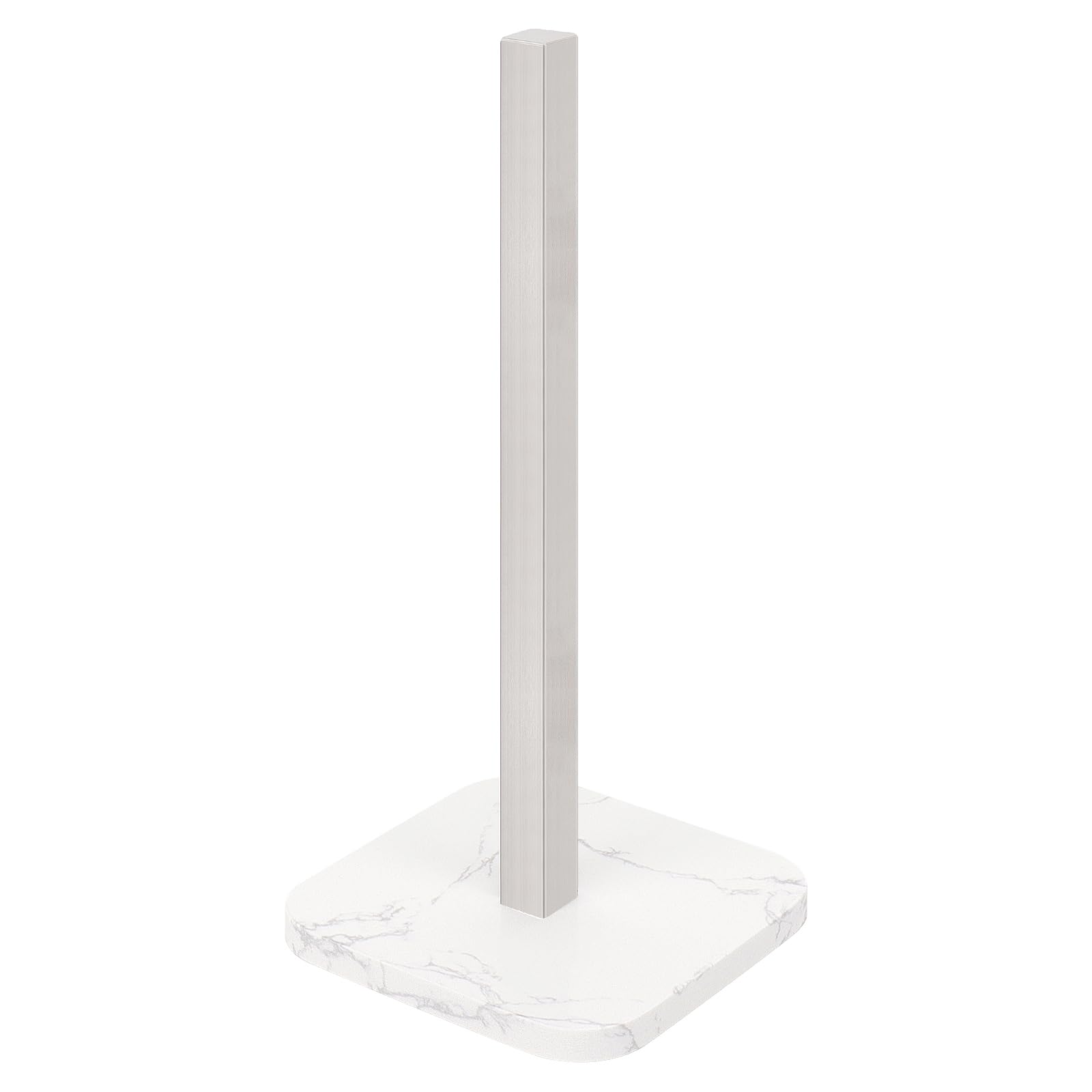 NearMoon Standing Paper Towel Holder, Stainless Steel Square Paper Towel Tissue Holder with Marble Base for Bathroom Kitchen Countertop, Standard or