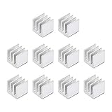 uxcell 10x10x10mm Silver Tone Aluminum Heatsink Thermal Adhesive Pad Cooler for Cooling 3D Printers 10Pcs