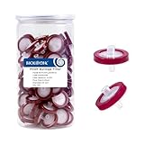 100Pcs Syringe Lab Filter Hydrophilic PVDF Membrane, 0.45um Pore Size 25mm Diameter for Laboratory School Science, Non-Sterile