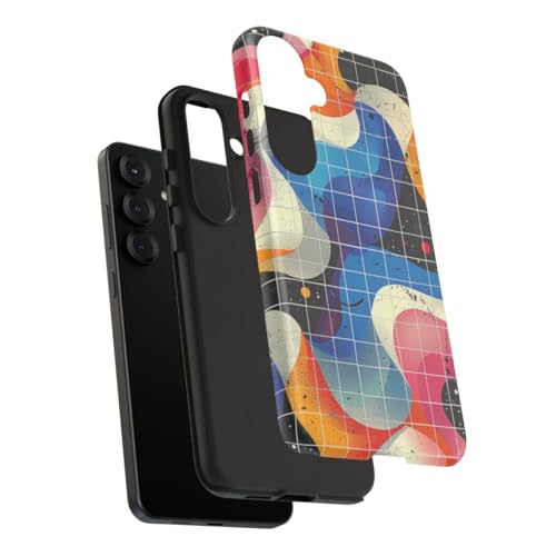 Coque rigide mate Samsung S25 Plus motif ondulé multicolore abstrait