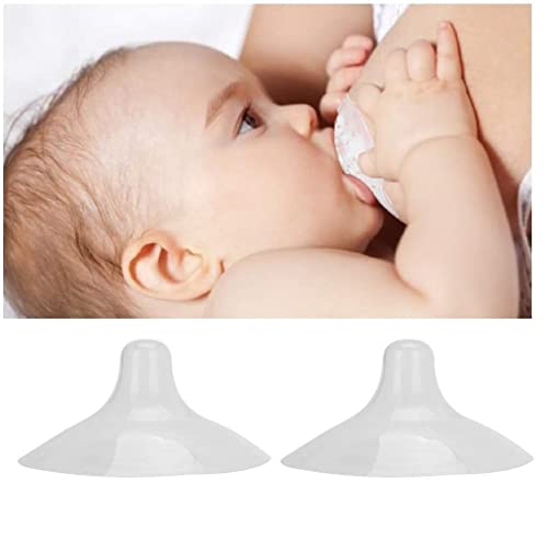 Image of Finever Nipple Shields for Nursing Newborn for Women Breastfeeding Baby Premium Contact Nippleshield for with Latch Difficulties or Flat or Inverted Nipples Clear (20mm/0.78inch, 2 Count)