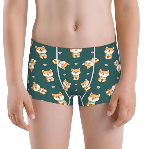 Boys' Cotton Boxer Brief Soft Underwear-Cute Shiba