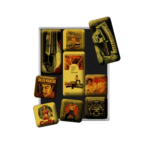 Nostalgic-Art Juego de Imanes Retro Movie-Art Style – Regalo para los Aficionados al Cine, Decoración para la Nevera, Diseño Vintage, 7x9.3x2 cm, 9
