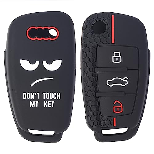 2 PCS Silicone Remote Control Key Case Fob Shell Cover Ring Holder Protector for Audi A1 A3 A4 A6 S1 S3 TT RS6 Q3 Q7 Car Replacement