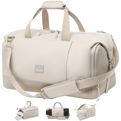 Sac de voyage 35L Milan Johnny Urban beige avec compartiment à chaussures pour sport et week-end