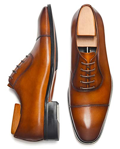 Frasoicus Men’s Dress Oxford Formal Shoes Leatherbusiness Shoes For Men Brown #TOP2
