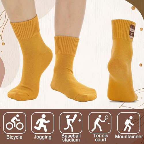 Image of Eurzom 10 Pairs Socks Womens Crew Elastic Ankle Length Cotton Socks Aesthetic Cute Lightweight Low Cut Gifts for Women