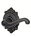 SCHLAGE Flair Right Handed Lever with Brookshire Trim Non-Turning Lock, Aged Bronze (F170 FLA 716 BRK RH)