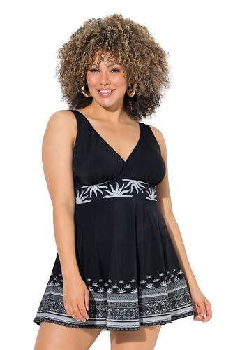 Ulla Popken Vestido de baño, Sol, Copas Blandas, Reciclado Negro 46 846400100-46