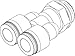 Festo, 133196, QSY-1/2-10 Push-in Y-Fitting (Pack of 10), Air Fittings