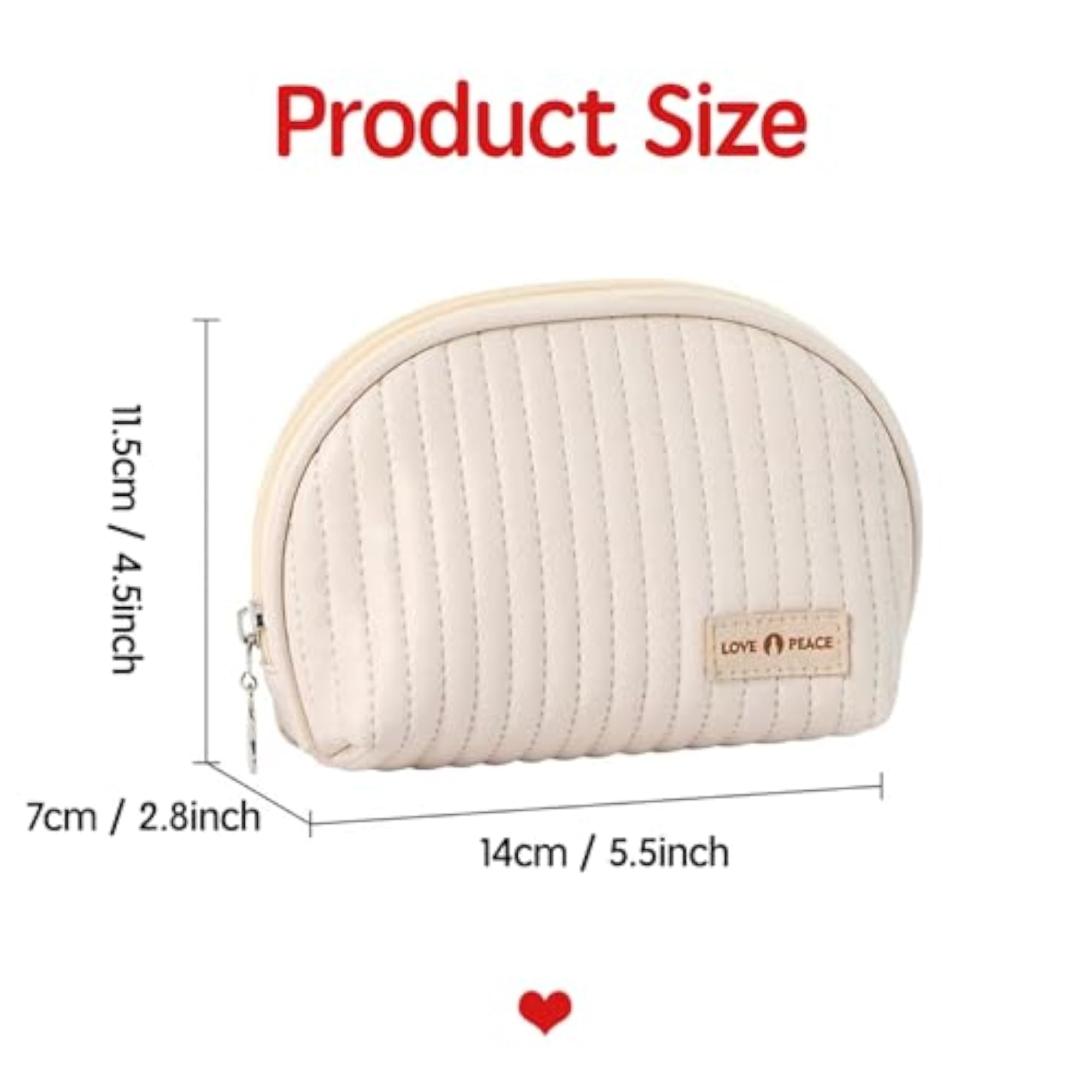 Small Waterproof Makeup Bag for Women, PU Leather Organizer