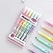 JAVAPEN Power Line Baby Highlighter Pen Set – 6 rainbow pastel Baby Tones, 4 mm Chisel Tip, Quick-Dry Pigment Ink, No Bleed, Pocket Clip – Cute Korean Stationery