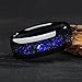 4mm 8mm Purple Blue Orion Nebula Tungsten Ring Black Plated Engagement Wedding Promise Matching Ring Set for Women Men Polished Shiny Comfort Fit (Black Nebula 8mm, 11)