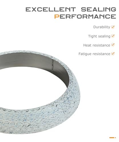 Image of SCUARI Exhaust Manifold Gasket,Car Accessories Exhaust Donut Gasket Muffler Ring,Prevent Leaking Between Exhaust Manifold and Exhaust Pipe,Suitable for Most Car Exhaust Pipes(65MM)
