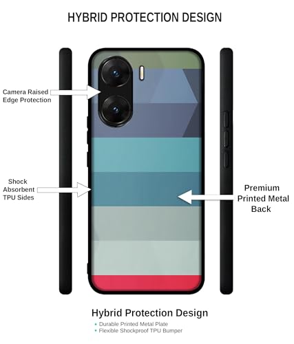 Image of Colorful Lines Design Premium 2D Printed Metal Back Case Cover for Vivo V29E 5G