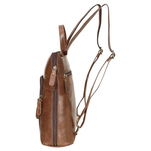 Image of Pitaara Genuine Leather Backpack Purse for Women, Ladies Casual Daypack, Shoulder Bag, Fashion Bag, Travel Backpack Purse