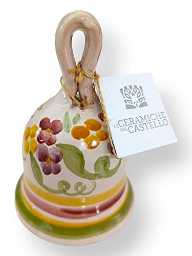 Campanella in Ceramica Linea Fiori Realizzata e dipinta a mano Le Ceramiche del Castello - Made in Italy