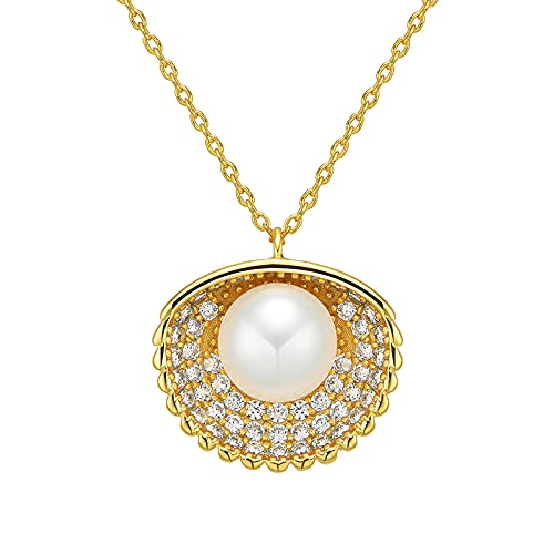 Colliers en perles de culture d'eau douce naturelles 7-8mm avec chaînette goutte élégante