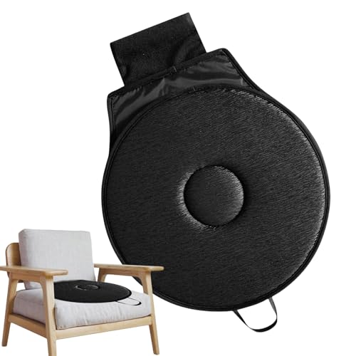 Nudorpn Cojín de asiento de coche giratorio de 360°, cojín giratorio de EVA para asiento de coche, ayuda para personas mayores, cojín acolchado de espuma viscoelástica portátil, ideal para coche