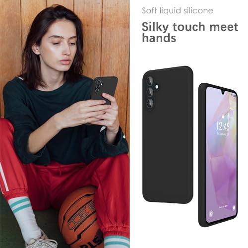 Image of YATWIN Silicone Back Case for Samsung Galaxy A35, Soft-Touch Phone Back Cover for Samsung Galaxy A35 - Black