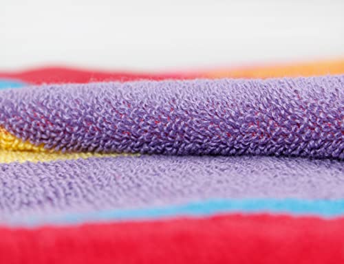 Cotton Craft FBA_73345 Summer Of Siam Extra Wide Beach Towel For Two - 58X68 - Pure Cotton - Double Woven Jacquard Thick Plush Super Soft Luxurious Velour Pile - Pool Picnic Bath - 450 Gsm - Multi Color Stripe thumb #5