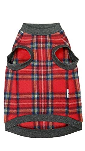 Pull pour chat Sphynx en maille douce à carreaux rouges et gris XL - 5