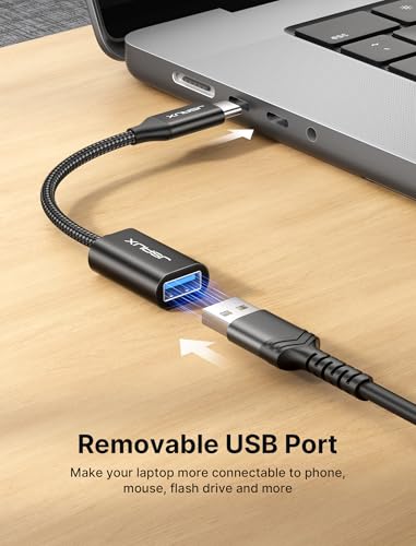 Image of JSAUX USB C to USB 3.0 Adapter [2 Pack], USB C Male to USB Female OTG Cable Adapter Compatible with MacBook Pro /Air, iPhone 17 Pro Max /iPhone Air /16e /16 /15 Series, Samsung Galaxy S25 /S24 /S23-Black
