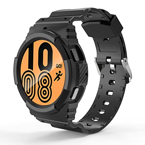 Aukvite pour Samsung Galaxy Watch 4 44mm Band ,20mm Soft TPU Sport Bande de Remplacement pour Samsung Galaxy Watch 4 - Noir Cover