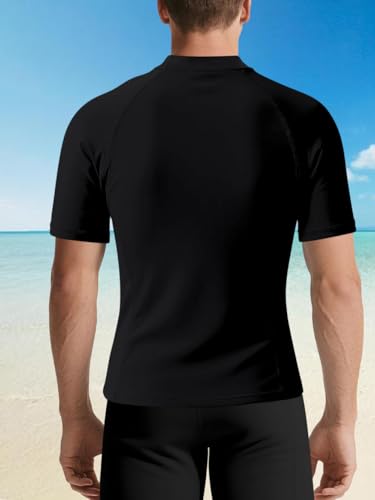 Customized Short Sleeve Swim Shirts for Men UPF 50+, Design Your Own Swim Shirts Compression Shirt Rash Guard3