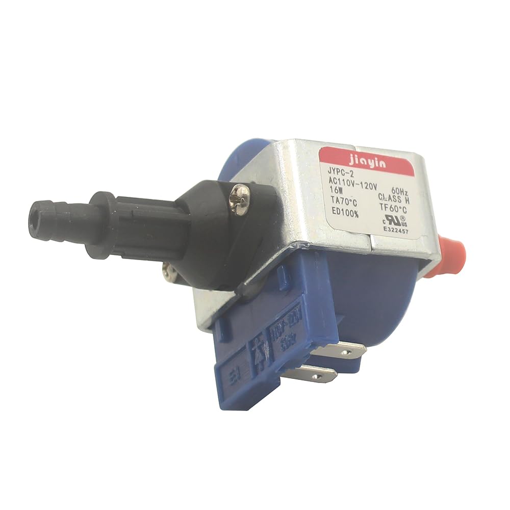 JAIYNIYADAKATA Jiayin JYPC 2 - Bomba de repuesto para mopa de plancha de vapor, bomba solenoide de agua y aire, 100 cc min, CA 110 V, CA 120 V, 16 W, 60 Hz, para deshumidificador, limpiador de alfombras, vaporizador, máquina de niebla, plancha eléctrica, etc.