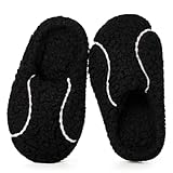 Gaatpot Pantofole da Casa Inverno per Bambine e Ragazze Ciabatte Calde Bambini Pantofola con Pelo Interno Comode e Morbide Baseball_Nero 32/33(210)