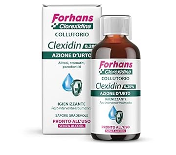 Forhans Liquido Antisettico Clorhexidina Clexidin 0.20% Collutorio dal gusto gradevole, 200 ml