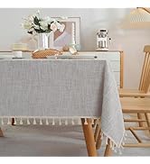 Amazon.com: Alsoo Table Cloth Rectangle Table 55" x 90" Linen Look ...